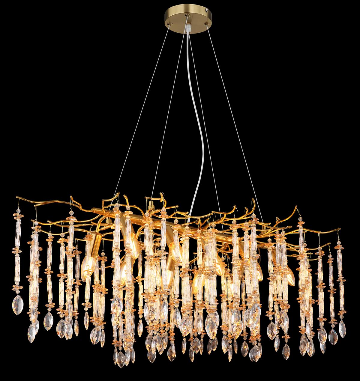 Hängeleuchte Gloria Kristalglas, 100x60x120 cm - Klar/Transparent, Design, Glas/Kunststoff (100/60/120cm) - Globo