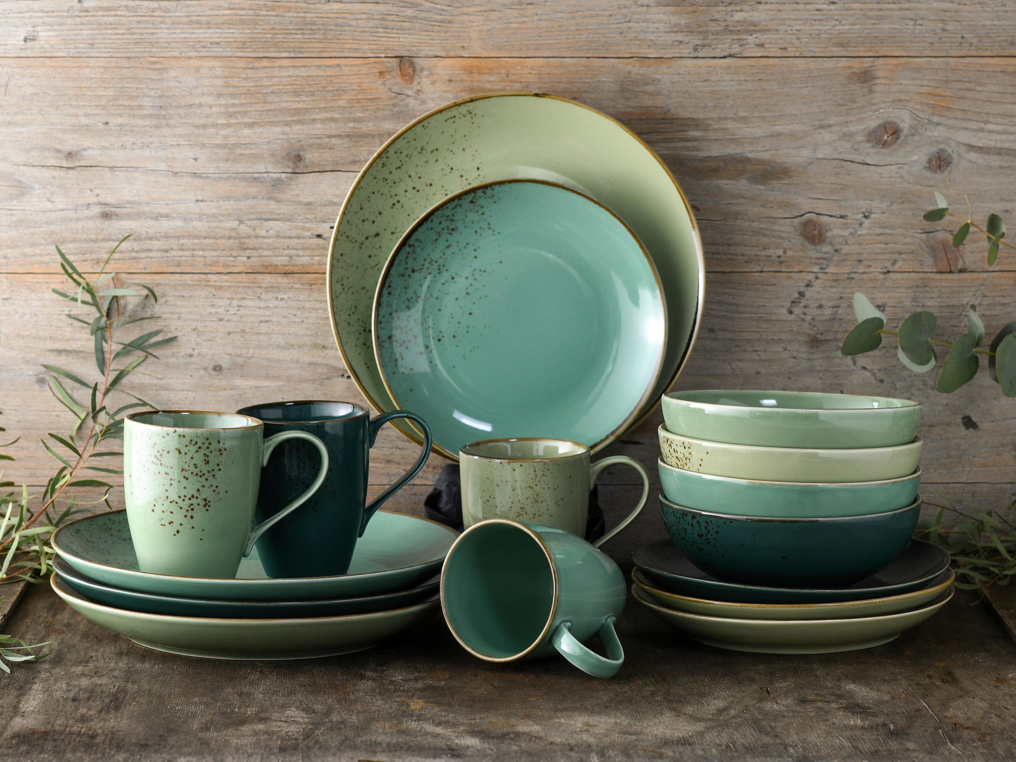 Kombinovaná souprava 16-dílná - zelená, keramika (34/31,5/33cm) - Creatable
