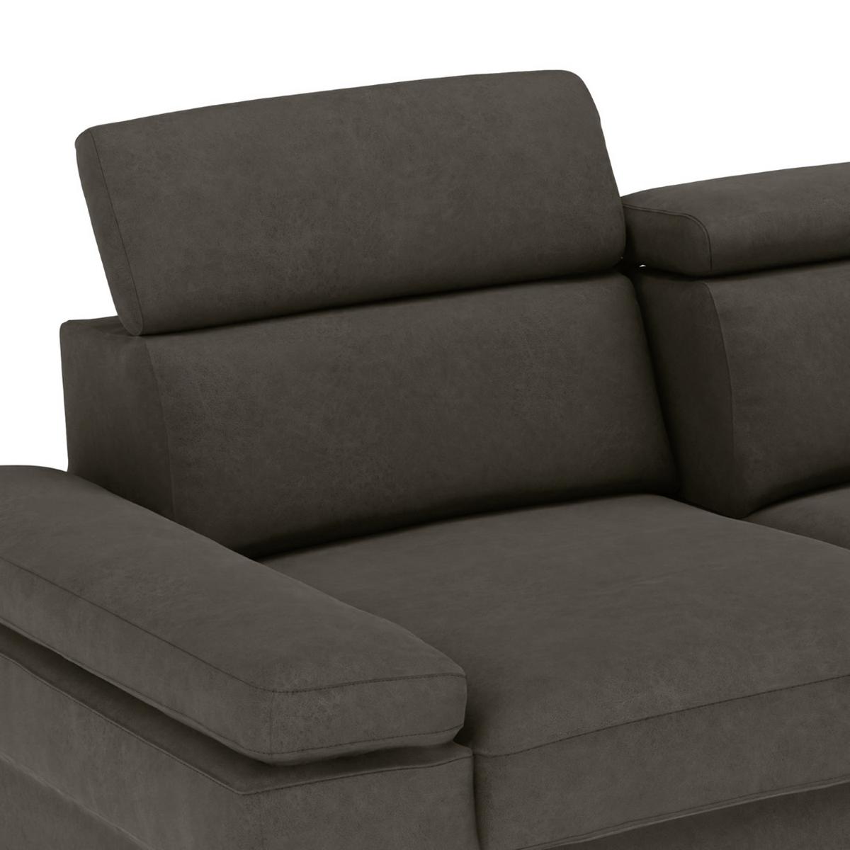 Ecksofa Elvis, Anthrazit S: 259x182 Cm - Anthrazit/Silberfarben, KONVENTIONELL, Textil (259/182cm) - Trendmanufaktur