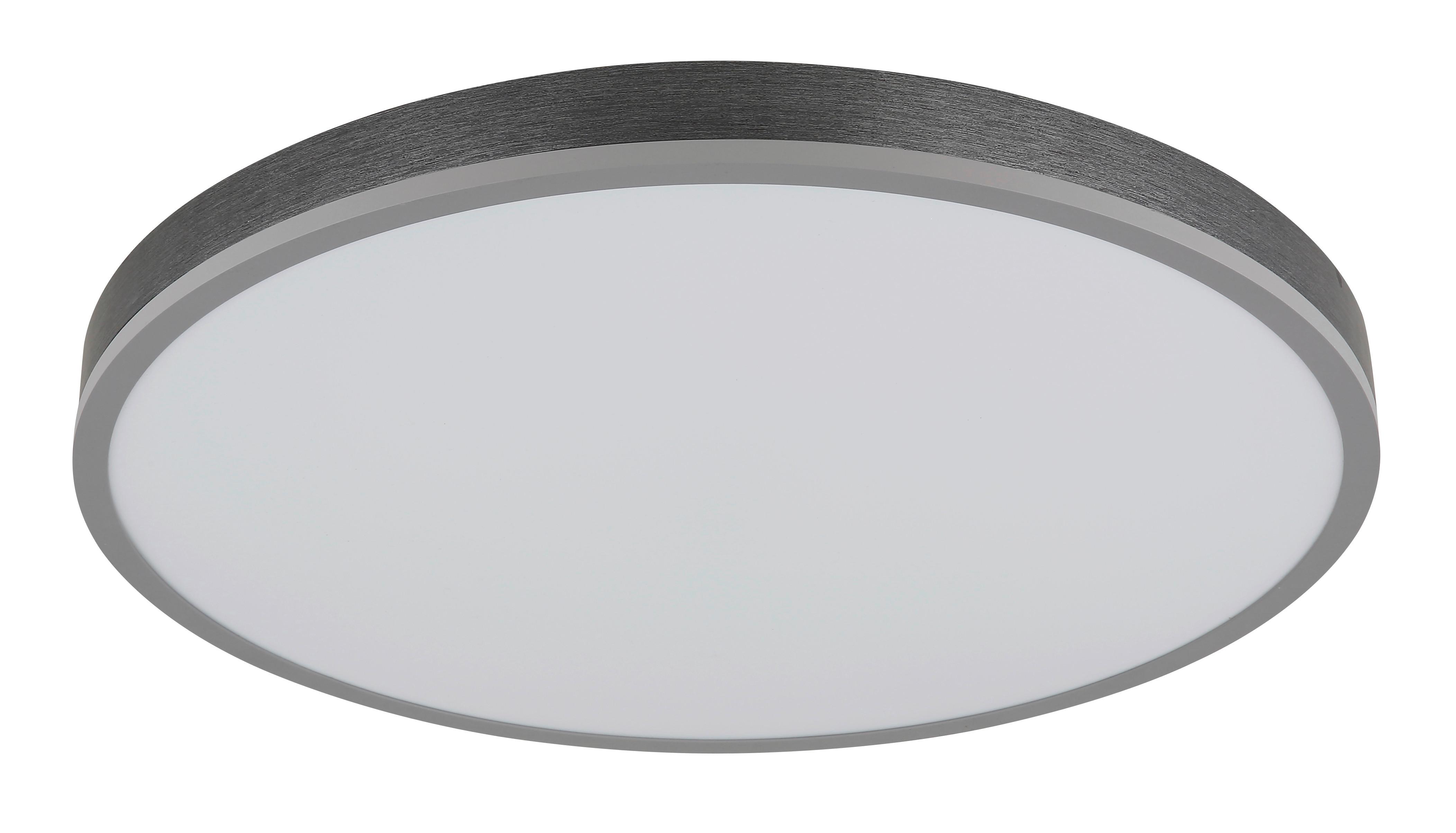 LED-Deckenleuchte Doro D: 60cm Silberfarben Weiß Dunkelgrau - Dunkelgrau/Silberfarben, Basics, Kunststoff/Metall (60/8,5cm) - Globo