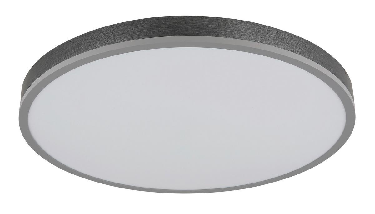 Led-deckenleuchte Doro D: 60cm Silberfarben Weiß Dunkelgrau - Dunkelgrau/Silberfarben, Basics, Kunststoff/Metall (60/8,5cm) - Globo