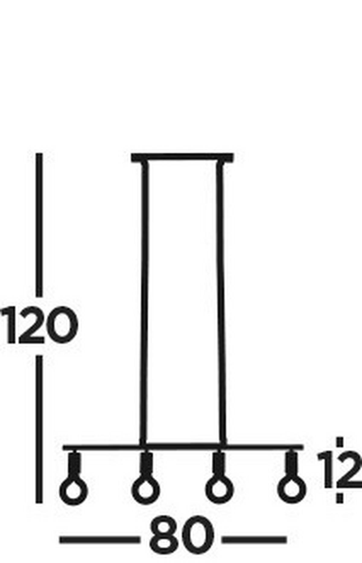 Hängeleuchte Dance 4lt 45201-4bk - Schwarz, Basics, Metall (12/5,5/80cm)