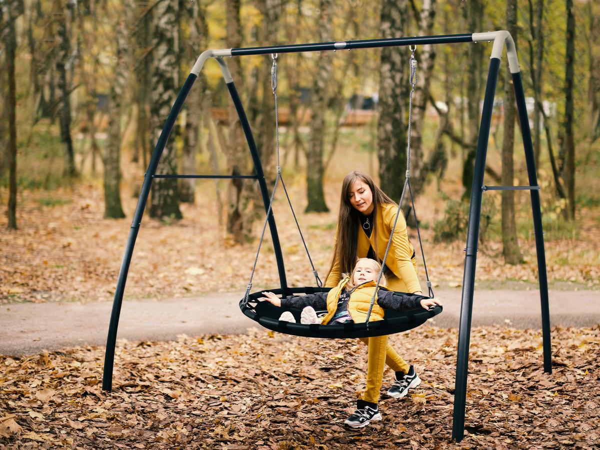 Netzschaukel Anthrazit/creme B: 210 Cm - Anthrazit/Creme, KONVENTIONELL, Metall (210/218/238cm) - Ambia Garden