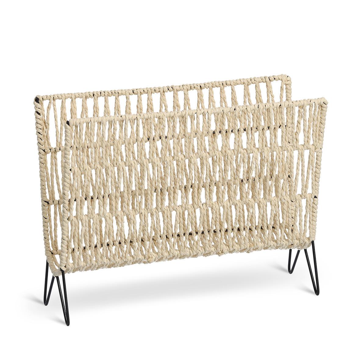 Zeitungsständer Naturfarben Schwarz B: 38 Cm - Naturfarben, Basics, Textil/Metall (38/30/15cm) - Zeller Present
