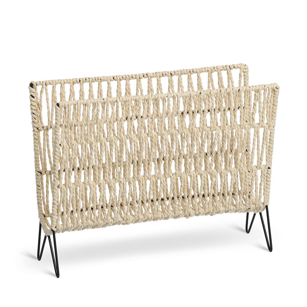 Zeitungsständer Naturfarben Schwarz B: 38 cm - Naturfarben, Basics, Textil/Metall (38/30/15cm) - Zeller Present