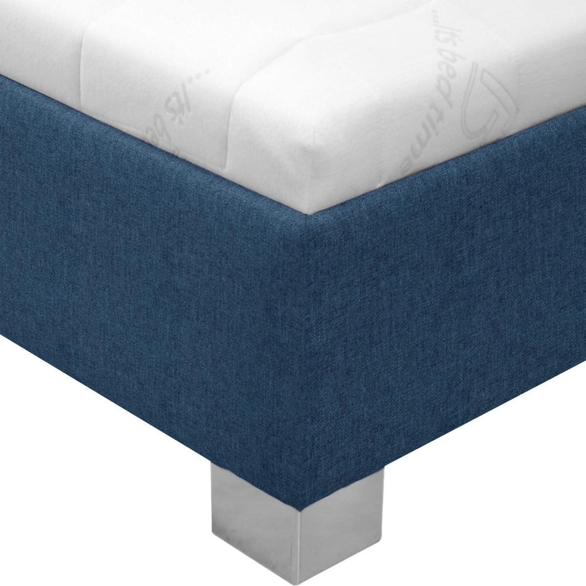 čalúnená posteľ STILO 120x200 ,tmavomodrá - biela/tmavomodrá, drevo/textil (120/200cm)