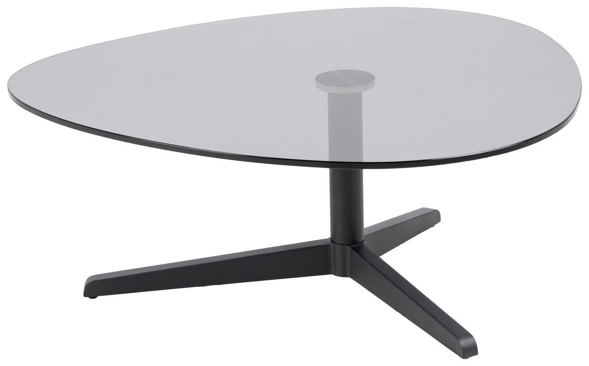 Couchtisch Barnsley - Schwarz/Grau, Design, Glas/Metall (84/77/34cm) - MID.YOU