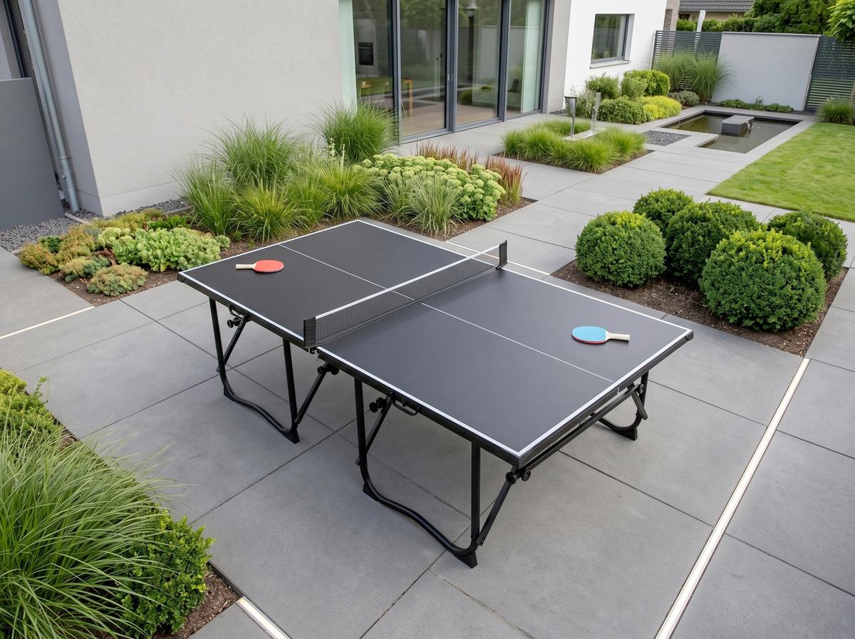 Tischtennistisch klappbar - Schwarz, Basics, Holzwerkstoff (274/152,5/76cm) - Prestige Home