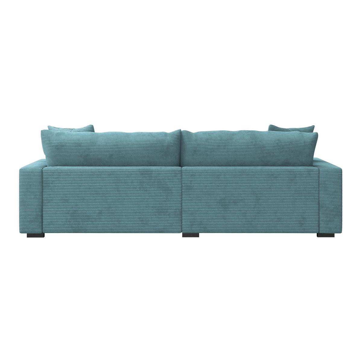 Ecksofa Pelle mit Kissen Türkis Cord 180x265 cm - Türkis/Schwarz, MODERN, Textil (180/265cm)