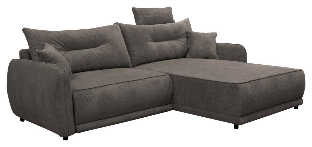 Ecksofa Fresh Dunkelgrau 264x195 cm - Dunkelgrau/Beige, Design, Textil (264/195cm) - MID.YOU