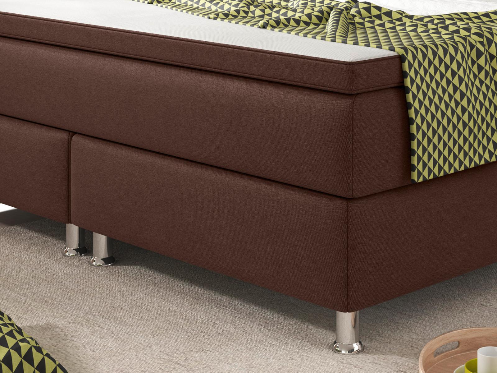 Boxspringbett in braunem Webstoff