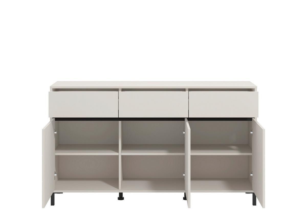 Komód Marron - kasmírszínű/fekete, Basics, faalapú anyag (157/90/40cm)