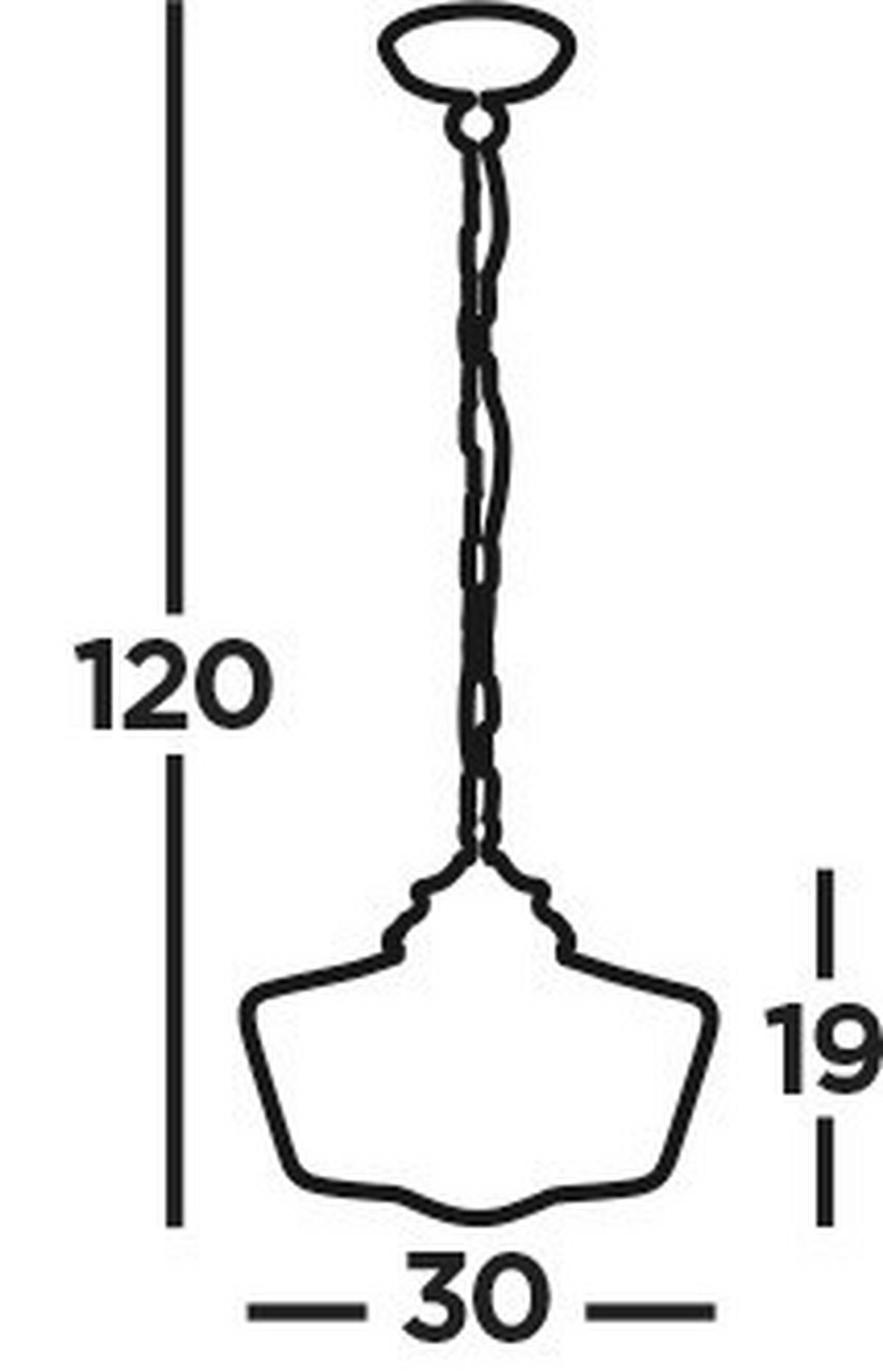 Hängeleuchte School House H: 120 cm 1-flammig - Silberfarben, KONVENTIONELL, Glas/Metall (30/120cm)