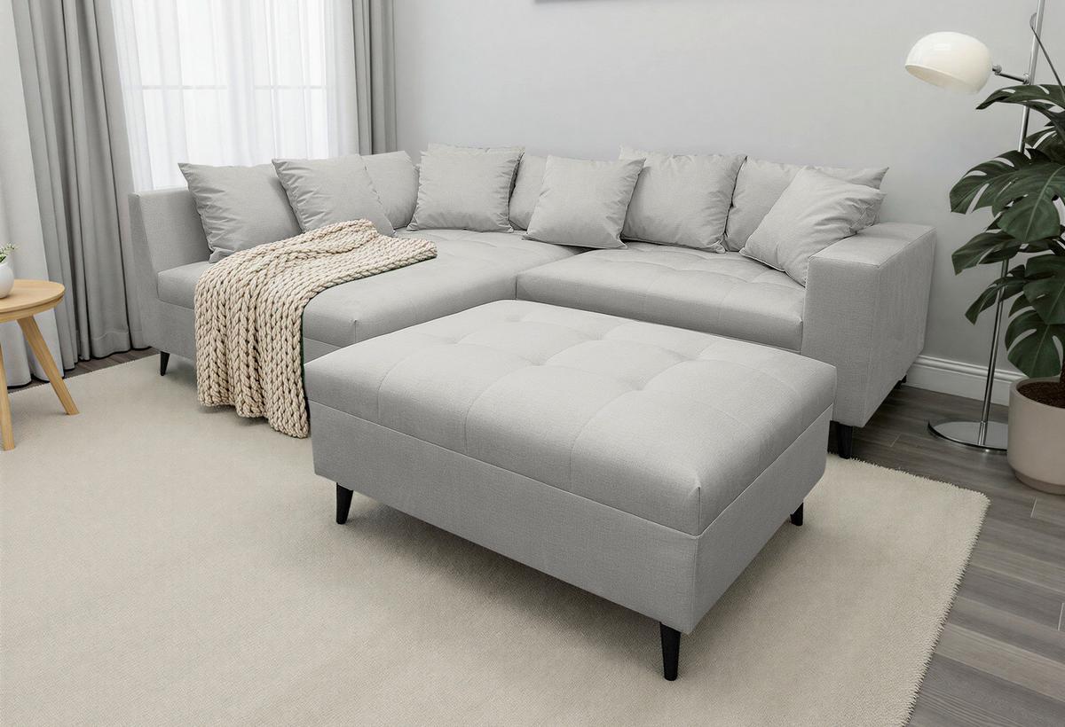 Ecksofa Pruno, Grau S: 174x247 Cm - Schwarz/Grau, Design, Textil (174/247cm) - MID.YOU