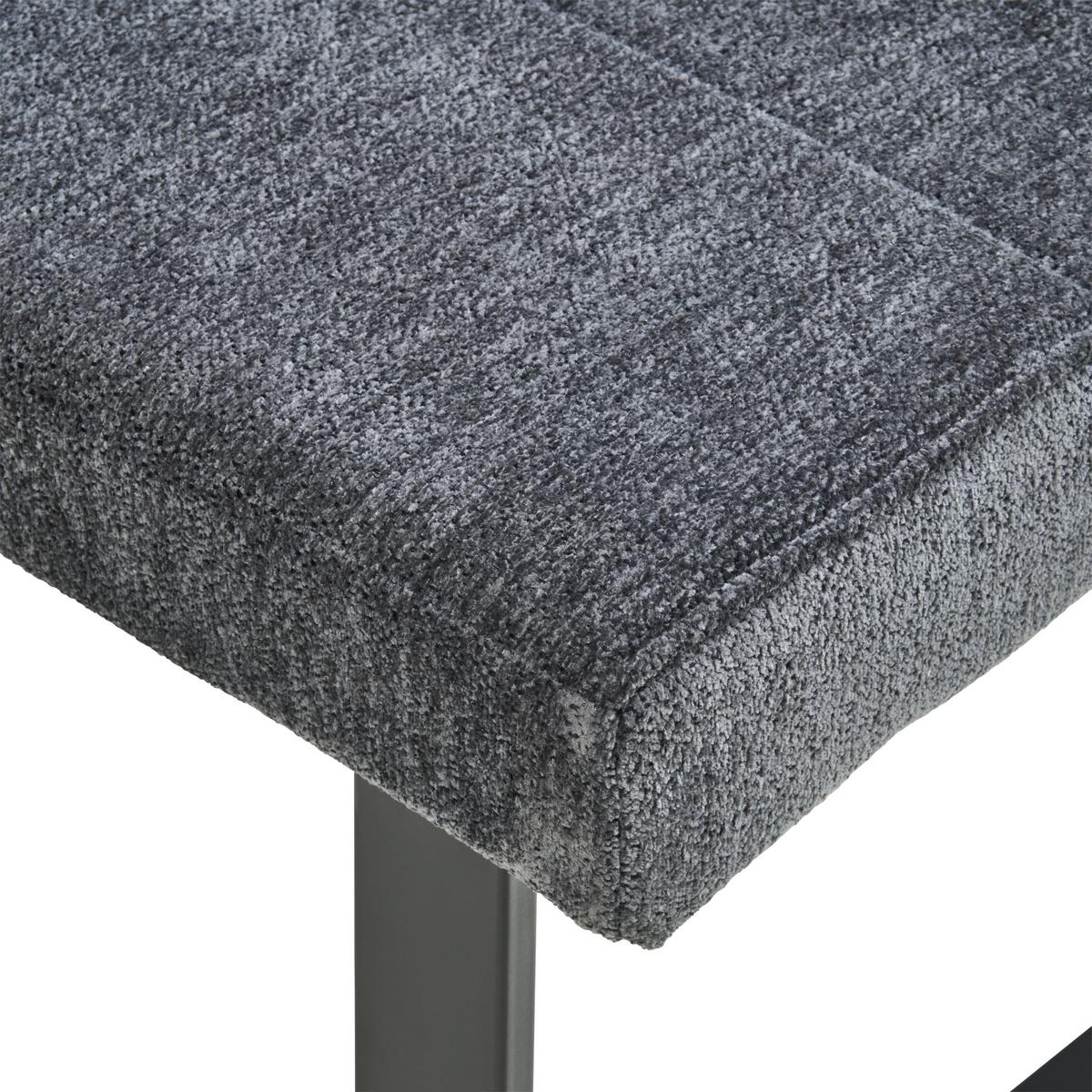 Eckbank Magnus Dunkelgrau, S: 193x141 cm - Dunkelgrau/Schwarz, LIFESTYLE, Textil/Metall (193/141cm) - MID.YOU