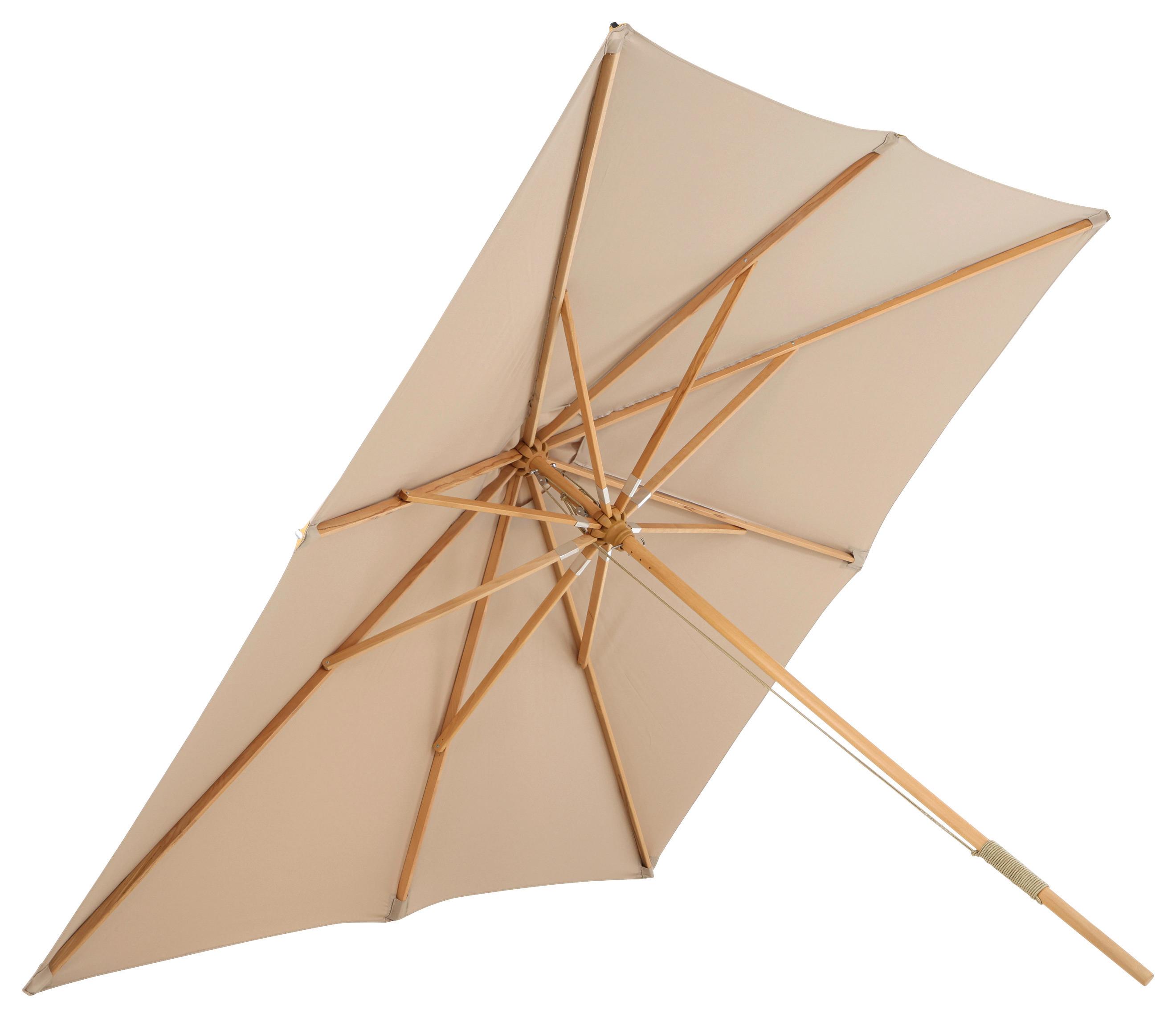 Sonnenschirm Naxos - Hellbraun, KONVENTIONELL (300/262/300cm) - Gardenson