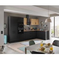 Eckküche Turin Schwarz/Eiche Dekor 340x175 cm - Schwarz/Eiche Artisan, Basics, Holzwerkstoff (340/175cm) - MID.YOU