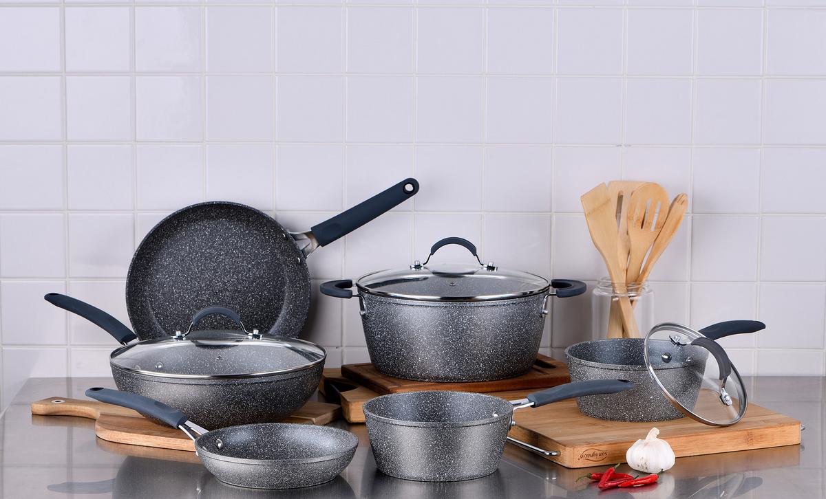 Bratpfanne Orion D: 24 cm Aluminium Antihaftbeschichtet - Dunkelgrau, Basics, Kunststoff/Metall