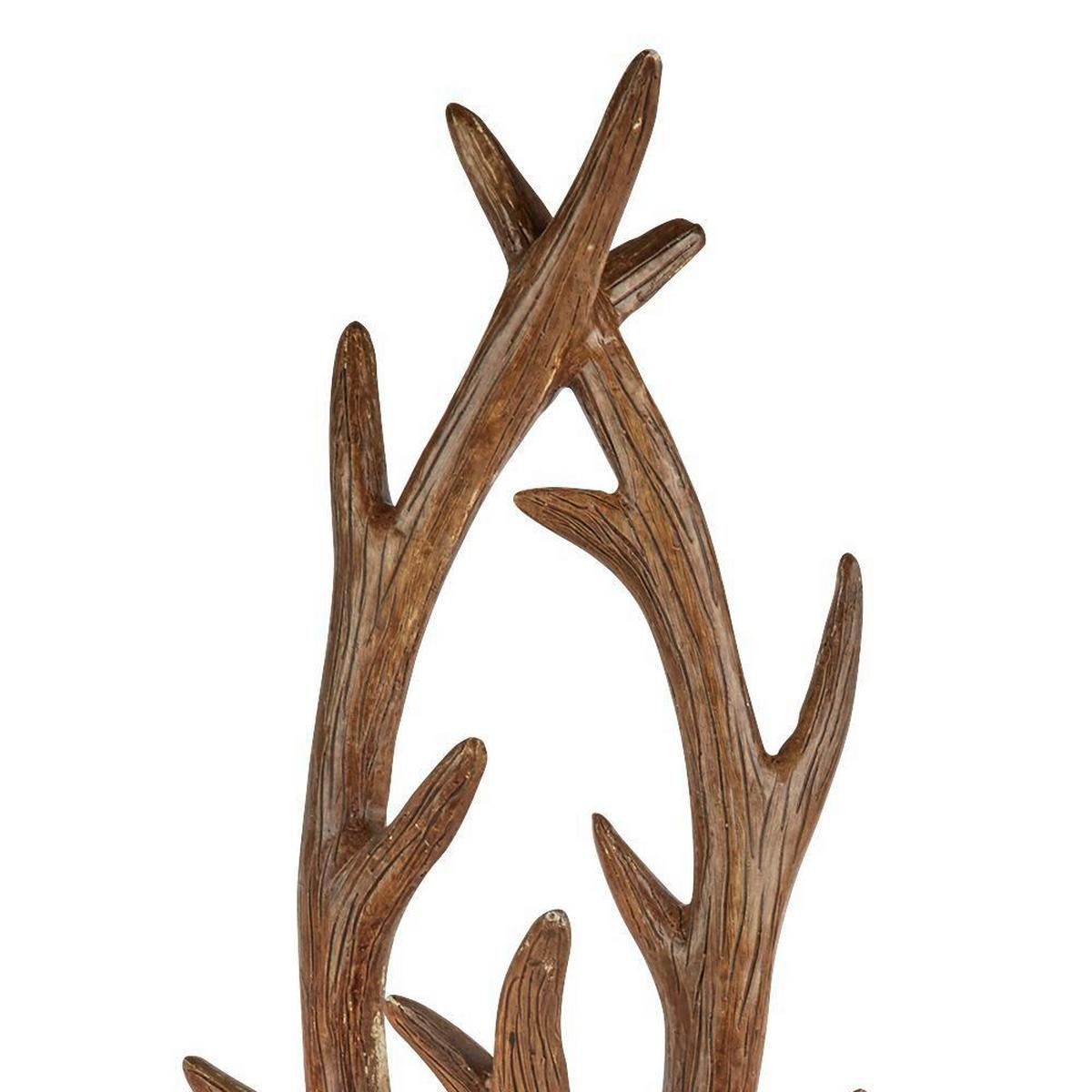 Wandleuchte Stag 2lt 6412-2br - Braun, Trend, Holzwerkstoff/Metall (36/46cm)
