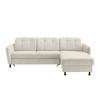 Ecksofa Minori Chenille Beige, S: 267x184 cm - Beige/Schwarz, MODERN, Textil (267/184cm) - Livetastic