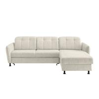 Ecksofa Minori Chenille Beige, S: 267x184 cm - Beige/Schwarz, MODERN, Textil (267/184cm) - Livetastic