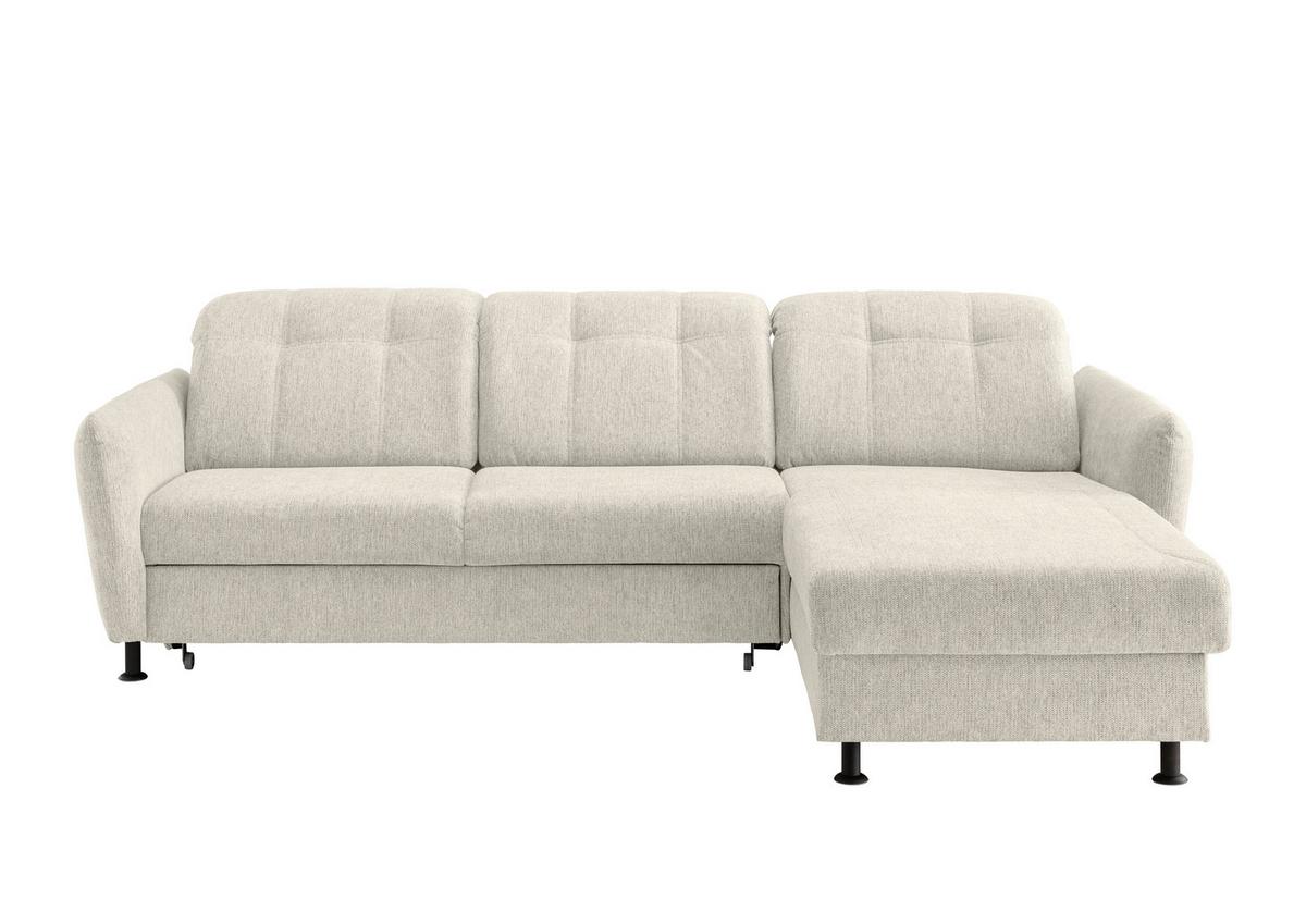 Ecksofa Minori Chenille Beige, S: 267x184 cm - Beige/Schwarz, MODERN, Textil (267/184cm) - Livetastic