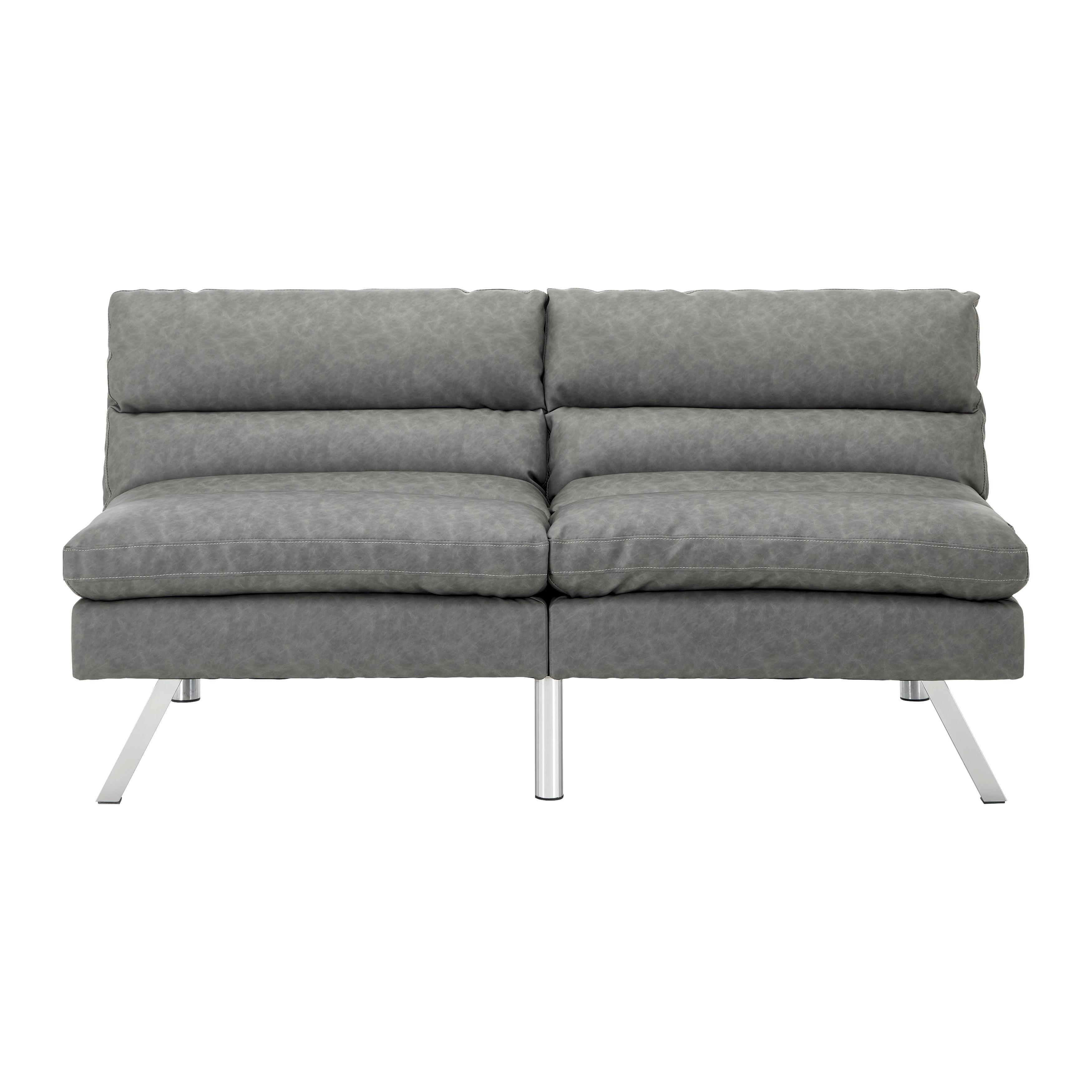 Pohovka LIA světle šedá - světle šedá/barvy chromu, Moderní, dřevo/textil (171/112/53cm) - Bessagi Home