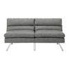 Pohovka LIA svetlá sivá - svetlosivá/chrómová, Modern, drevo/textil (171/112/53cm) - Bessagi Home