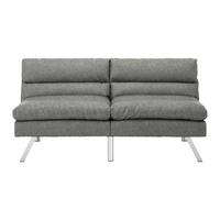 Pohovka LIA svetlá sivá - svetlosivá/chrómová, Modern, drevo/textil (171/112/53cm) - Bessagi Home
