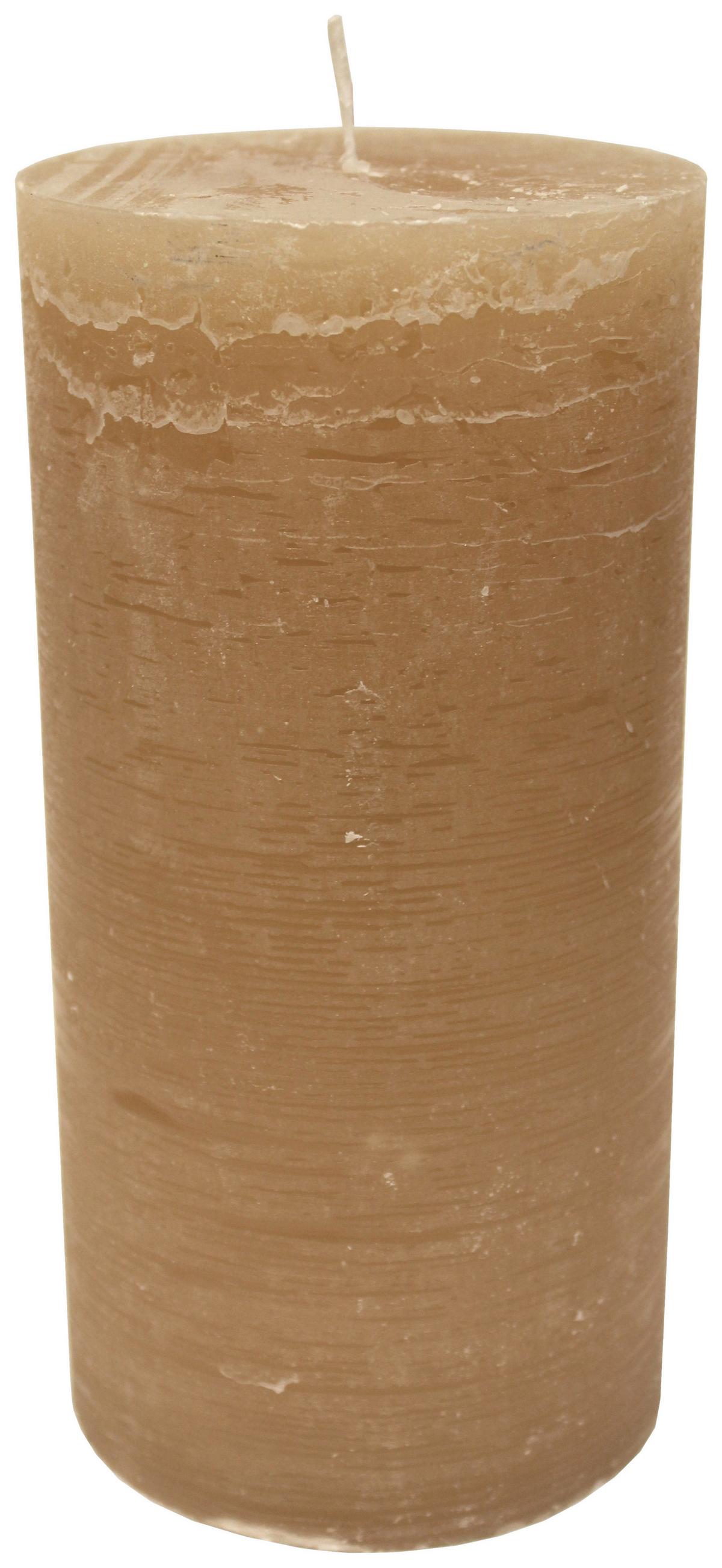 Valcová sviečka Ruth, 10/20cm, ca. 168h. - hnedá/čierna, Modern (10/20cm) - Premium Living