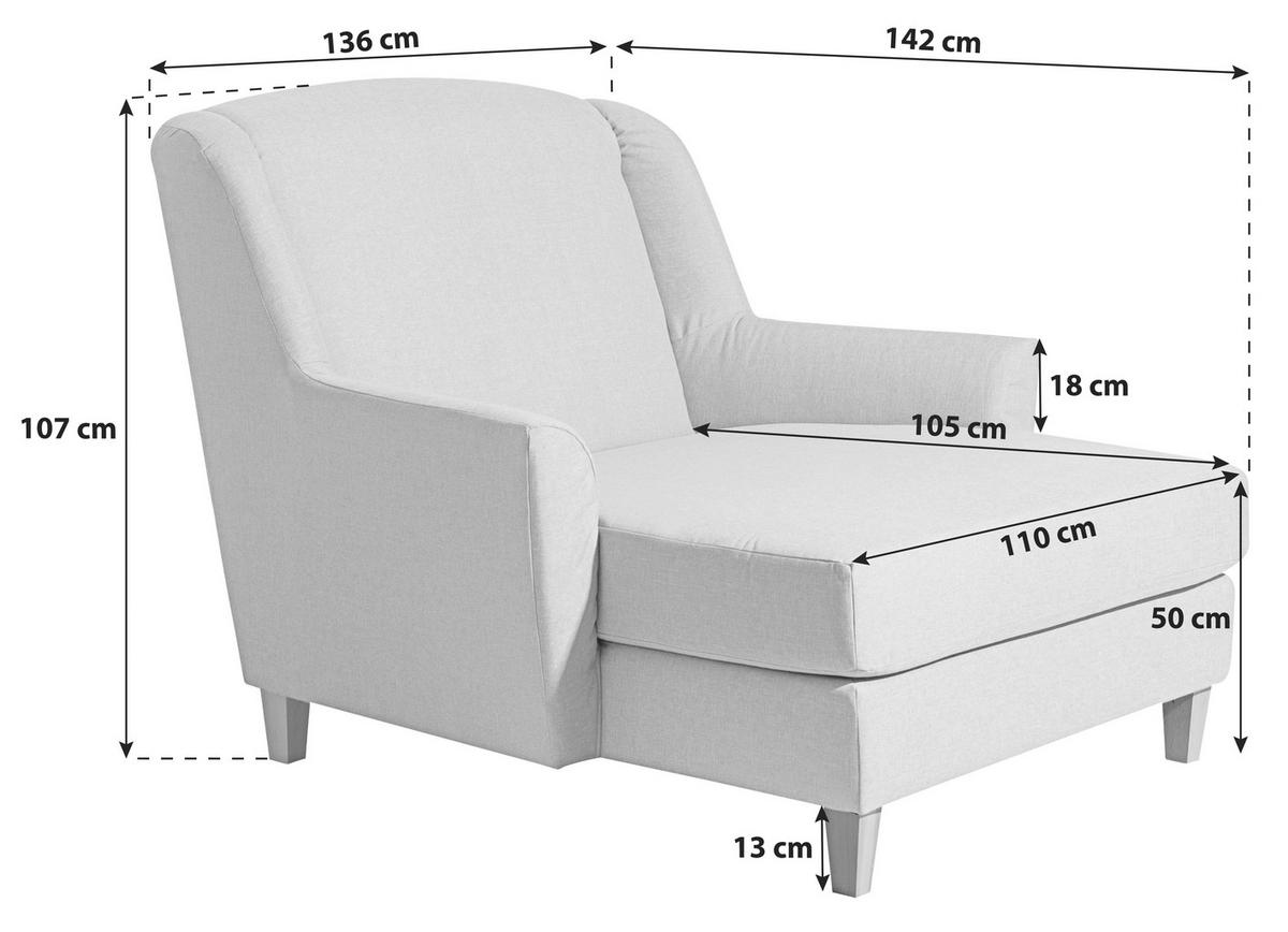 Big Sessel Mit Armlehnen Judith Velours Anthrazit - Anthrazit/Naturfarben, MODERN, Textil (136/107/142cm) - Max Winzer