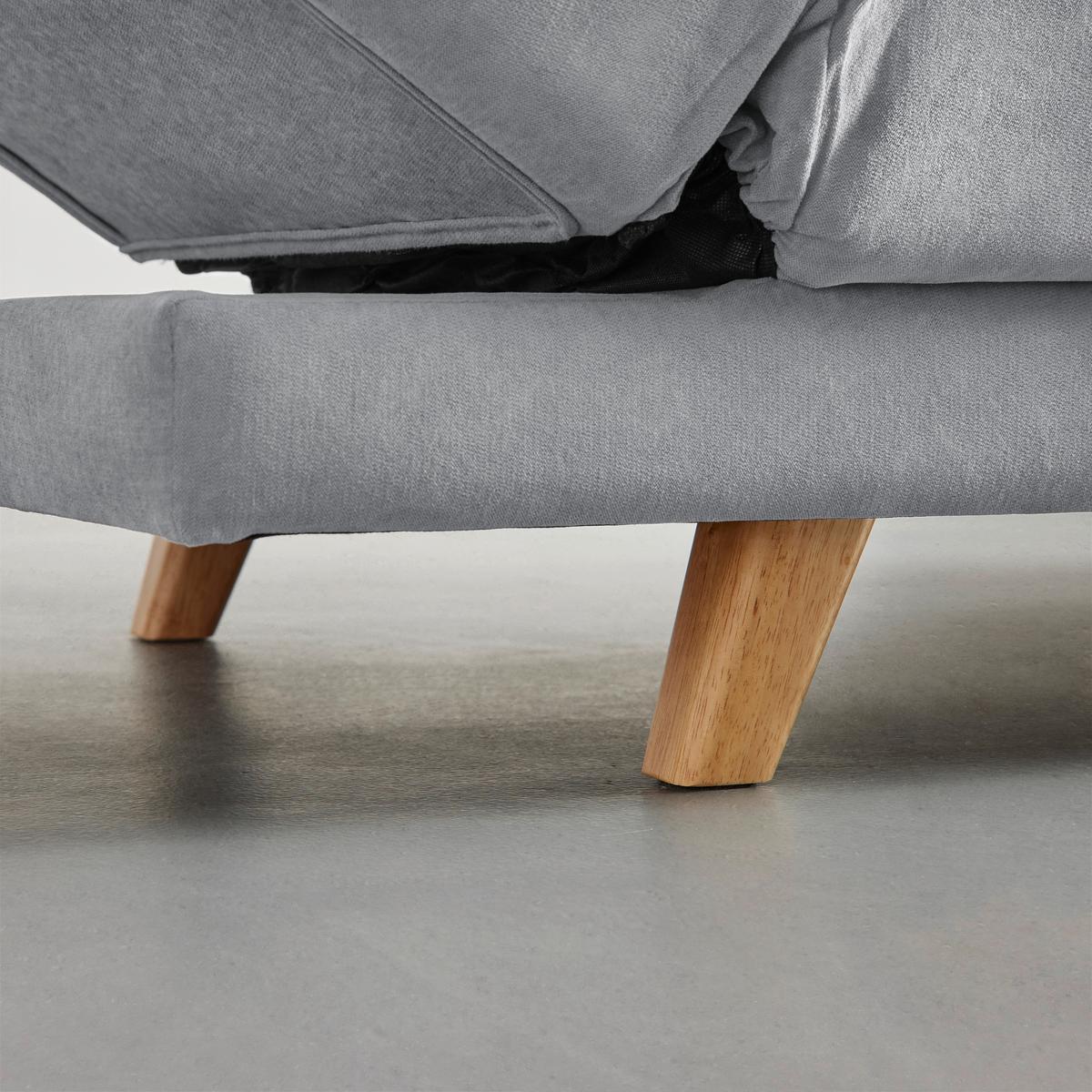 Pohovka FUNKY taupe - světle šedá/přírodní barvy, Moderní, dřevo/textil (183/73/79cm) - Bessagi Home