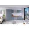Küchenzeile Ip1200 ohne Geräte 310 cm Taupeblau - Blau/Eichefarben, Basics, Holzwerkstoff (310cm) - Impuls