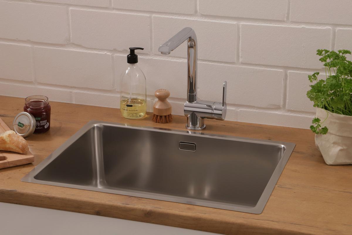 Spüle Respekta Inox Edelstahl Bxt: 59x43,5 cm - Edelstahlfarben, Trend, Metall (59/22,5/43,5cm) - Respekta