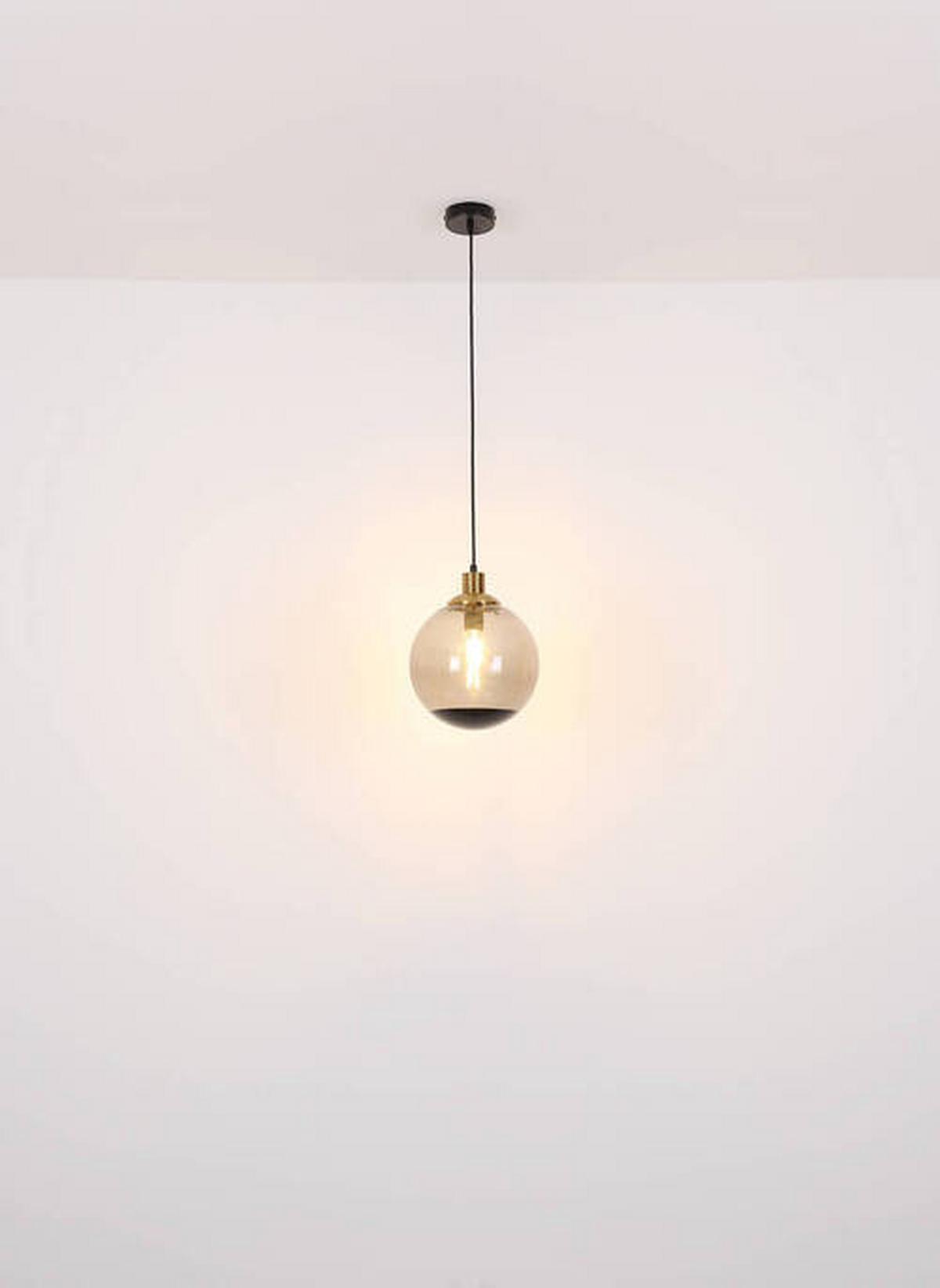 Hängeleuchte 15860-3h - Messingfarben/Schwarz, Design, Glas/Kunststoff (51/120cm) - Globo