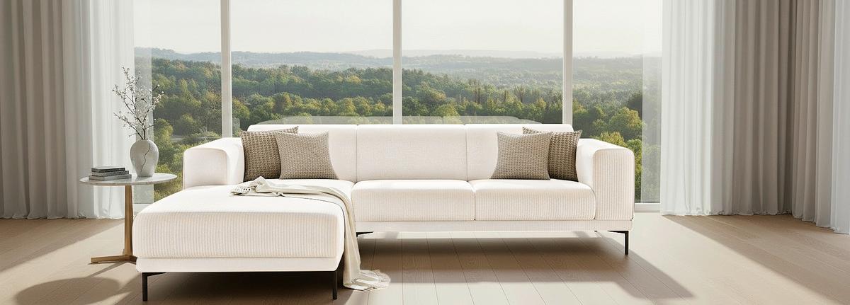 Ecksofa Erno Beige S: 262 Cm - Beige/Schwarz, Design, Textil (262/183cm) - MID.YOU