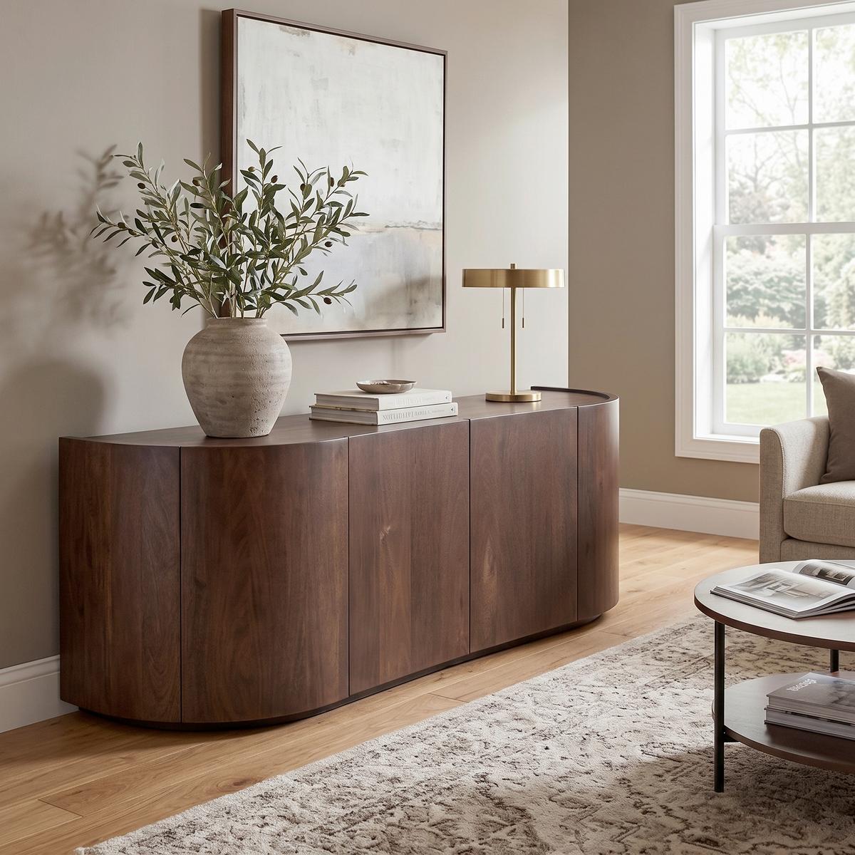KOMMODE Sense Walnussfarben B: 160cm - Walnussfarben, Design, Holz (160/50/46cm) - Livetastic