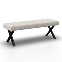 Sedací lavice NOVA - černá/světle šedá, Moderní, kov/dřevo (140/49/47cm) - Bessagi Home