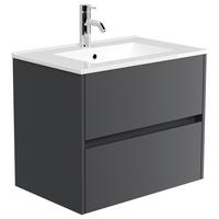 Waschtischkombi Limes Graphitfarben B: 71 cm - Graphitfarben/Weiß, MODERN, Keramik/Holzwerkstoff (71/58,7/46,5cm) - MID.YOU