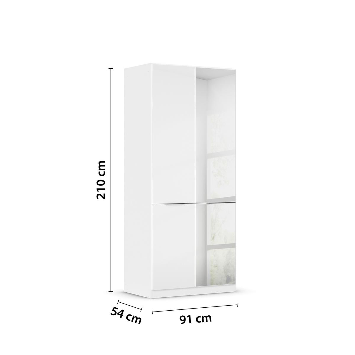 Kleiderschrank Max - Weiß Hochglanz/Weiß, KONVENTIONELL, Holzwerkstoff (91/210/54cm) - James Wood