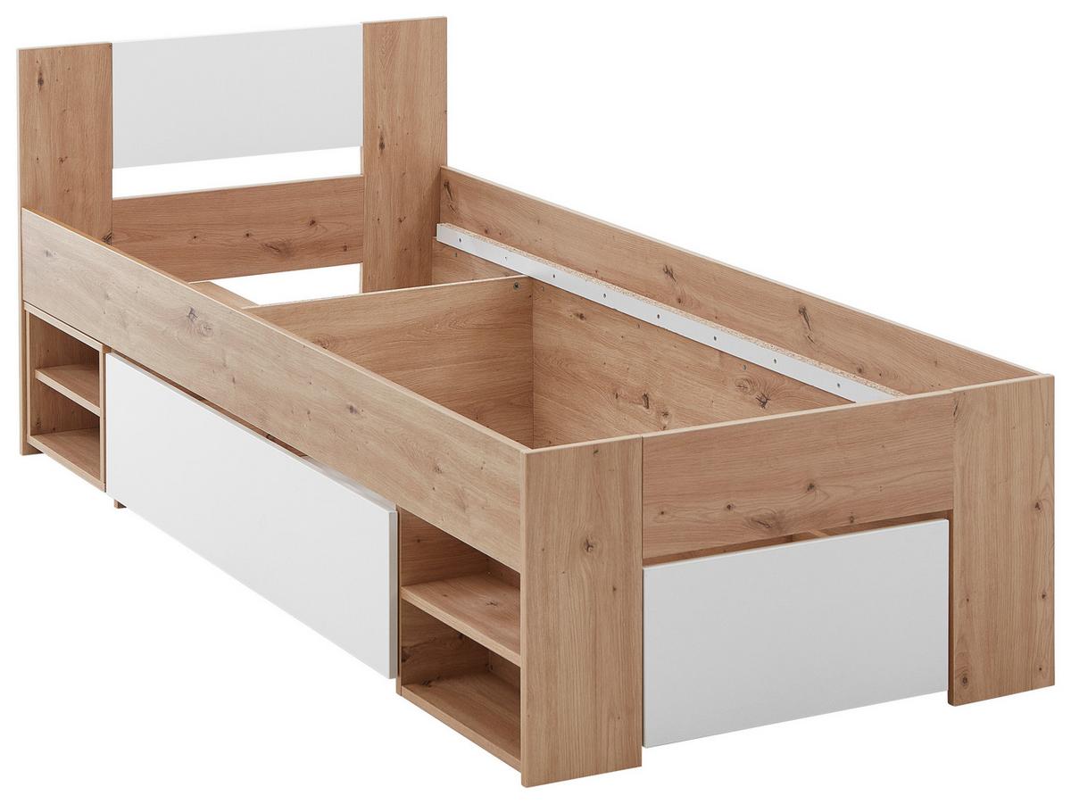 POSTEL AZURRO 2-90 - bílá/dub artisan, Moderní, kompozitní dřevo (90/200cm) - Mömax