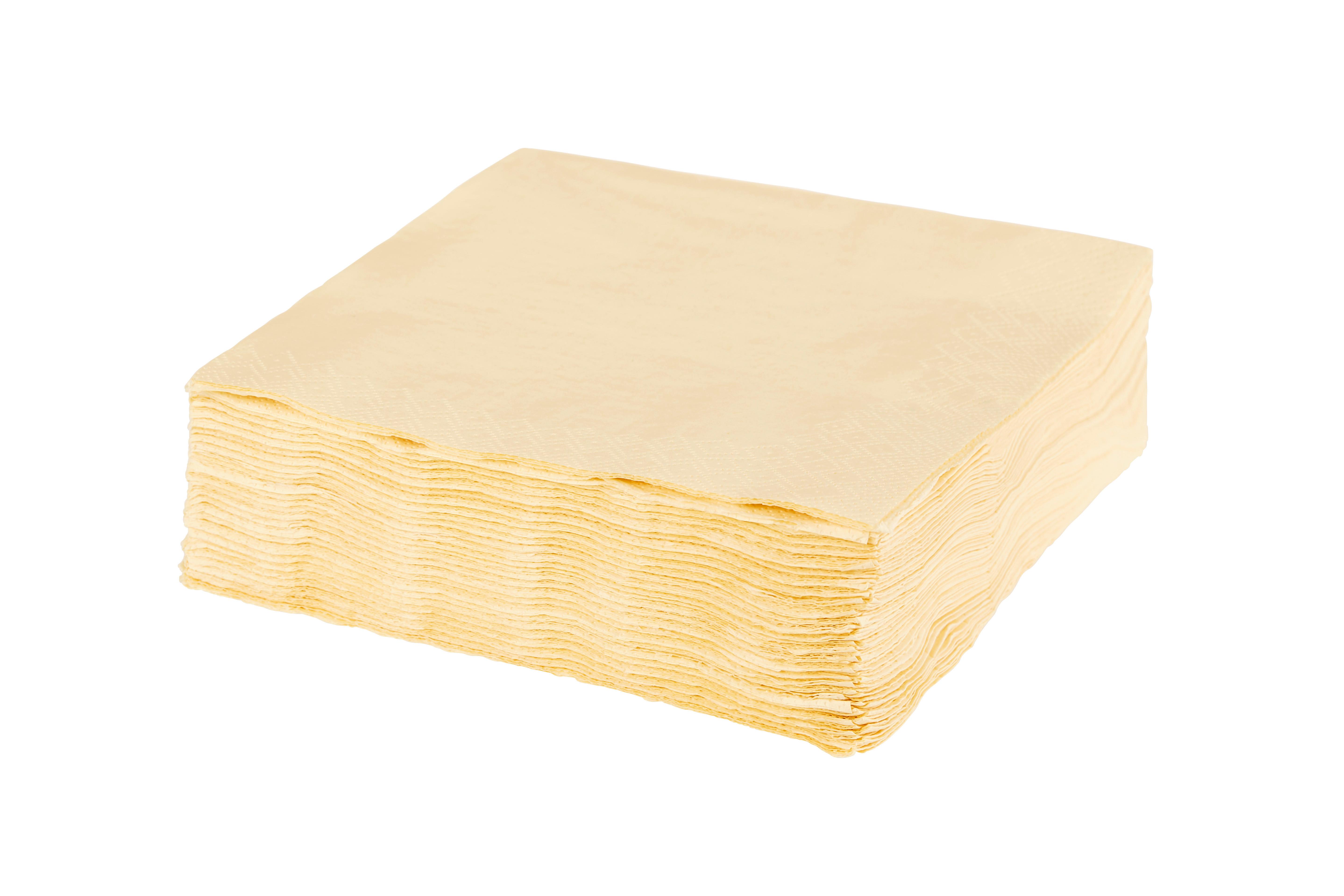 Serviette Lavenia Einfarbig Creme 50 Stk., 33x33 Cm