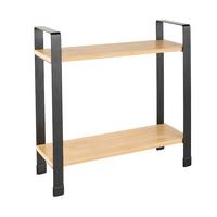 Kuchynský regál RITA -2 - čierna/prírodná farba, Modern, kov/prírodné materiály (32/33/11cm) - Mömax