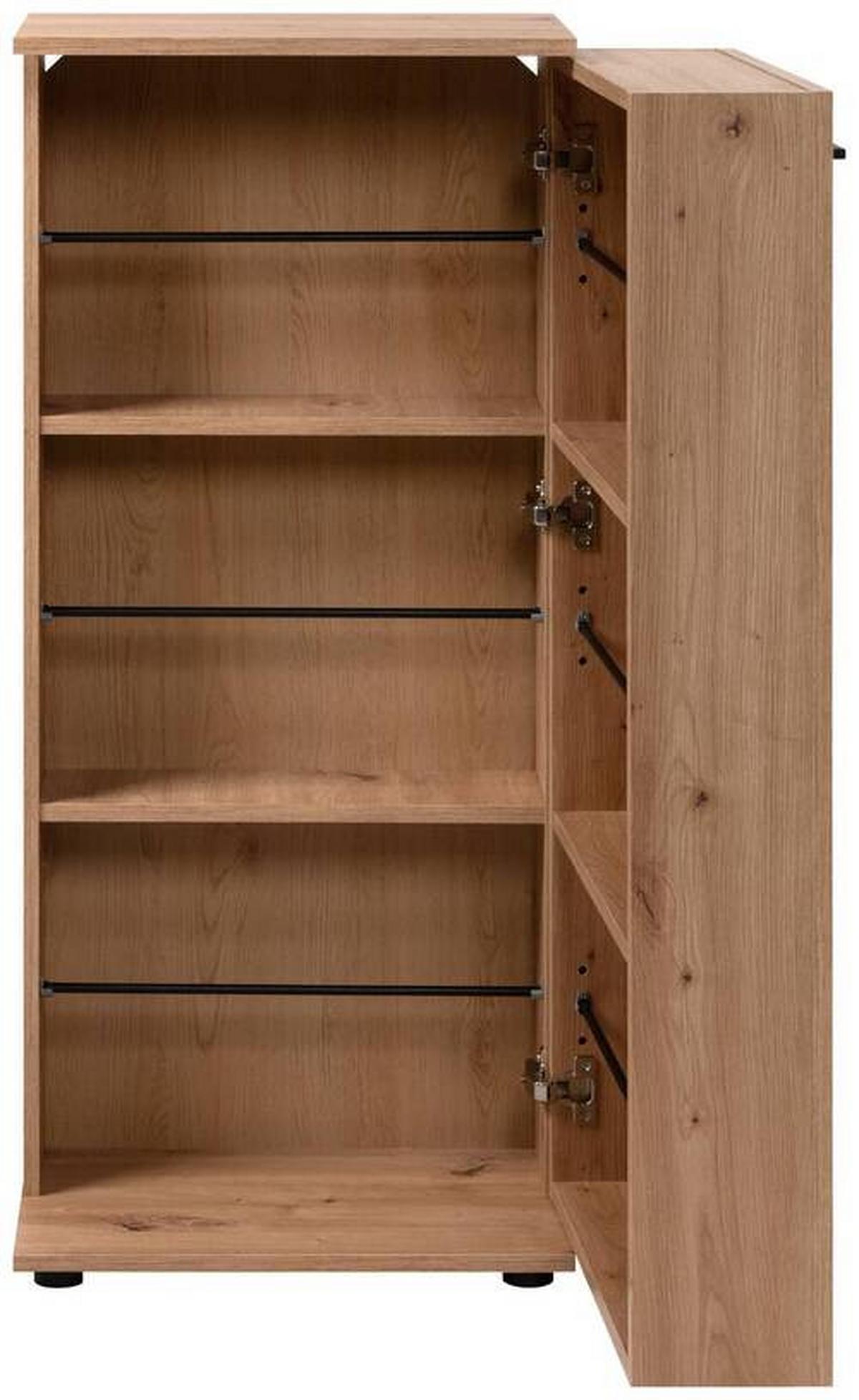 Schuhschrank Satos 02b - Schwarz/Eiche Artisan, Design, Holzwerkstoff (50/110/34cm) - MID.YOU