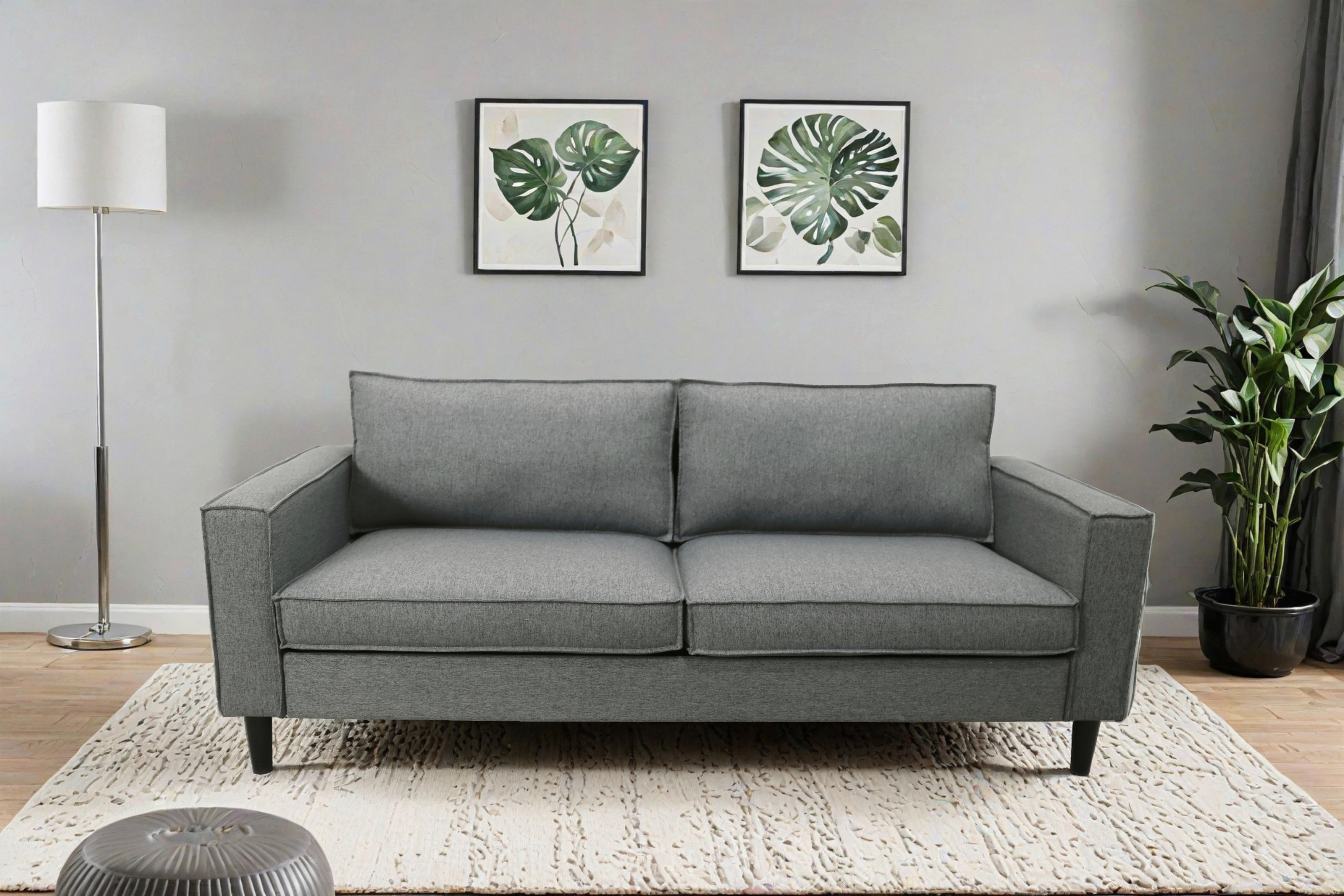 3-sitzer-sofa Beluna Hellgrau B: 198,5 Cm - Hellgrau/Schwarz, Basics, Textil (198,5/84/83cm) - P & B