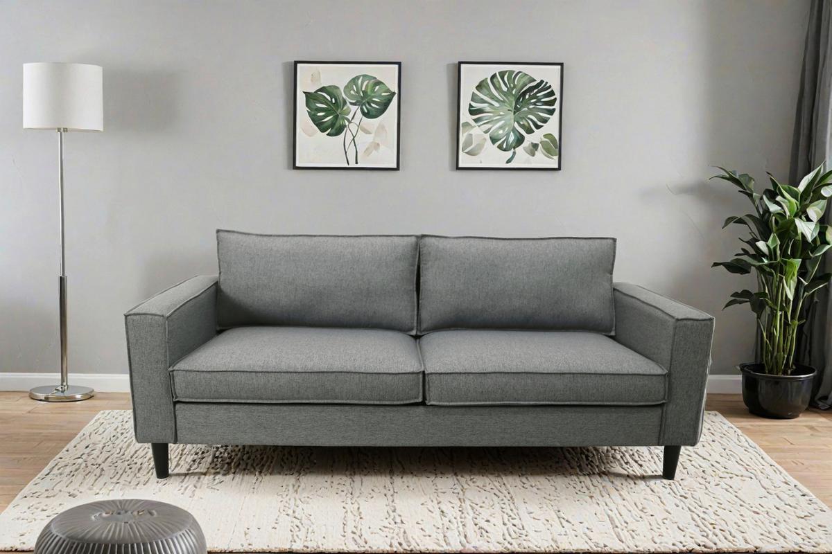 3-Sitzer-Sofa Beluna Hellgrau B: 198,5 cm - Hellgrau/Schwarz, Basics, Textil (198,5/84/83cm) - P & B