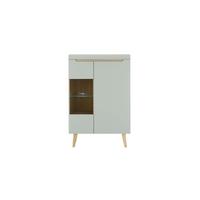 Highboard Svante Torge Grün/Eichefarben B: 90 cm - Eichefarben/Grün, Design, Holzwerkstoff (90/134/40cm) - MID.YOU