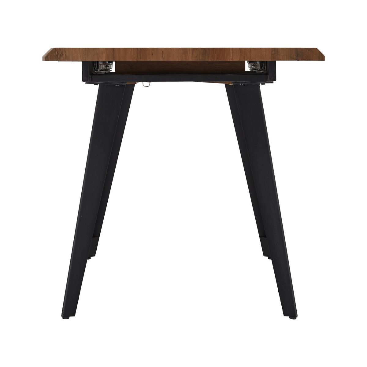 Rozkládací jídelní stůl Ján 140-180x80cm - černá/barvy vlašských ořechů, Moderní, kov/kompozitní dřevo (140-180/80/76cm) - Bessagi Home