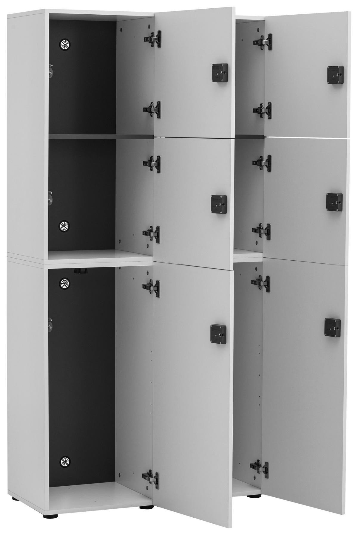 Spind Locked, Weiß B: 90,8 cm - Weiß, Design, Holzwerkstoff (90,8/185,2/40,65cm) - MID.YOU