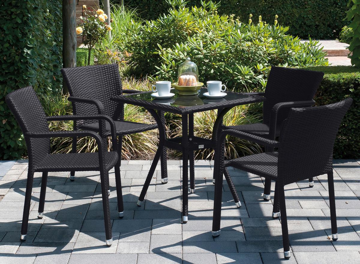 Stapelsessel F75846 - Schwarz, MODERN, Kunststoff/Metall (56/83/60cm) - Siena Garden